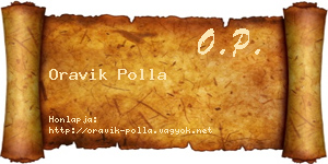 Oravik Polla névjegykártya